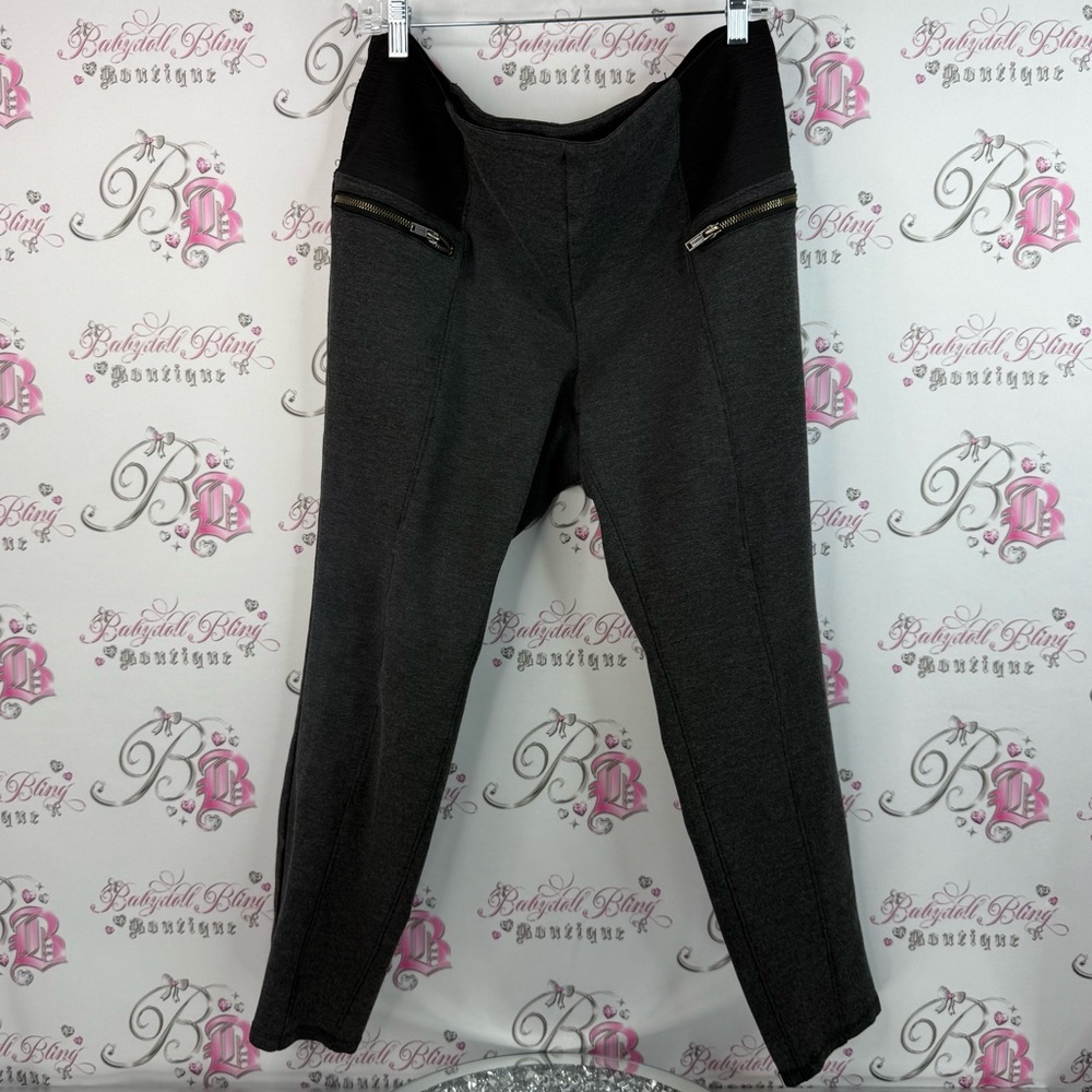 Jessica Simpson pants zipper detail black Gray Pants stretchy comfy